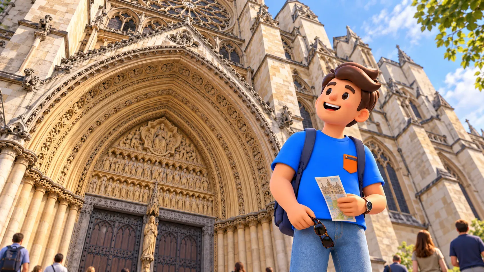 Illustration beim Betrachten des Nordportals der Westminster Abbey