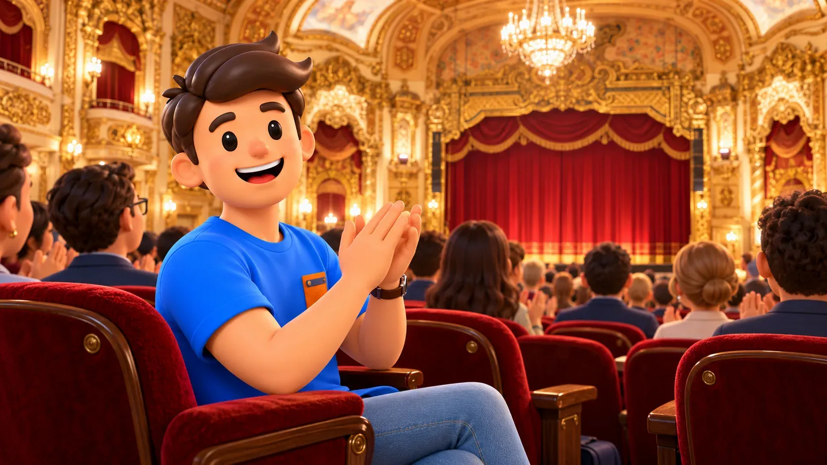 Illustration eines separat geplanten Vorstellungsbesuchs im St. George Theatre; der Spaziergang umfasst keinen Saalzugang.