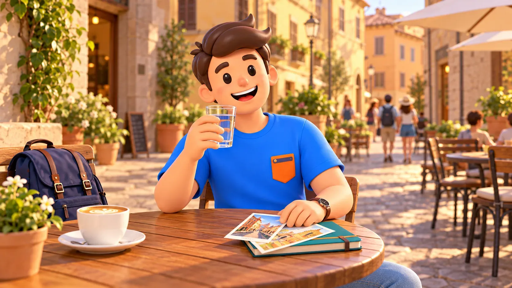 Descanso con agua después del museo