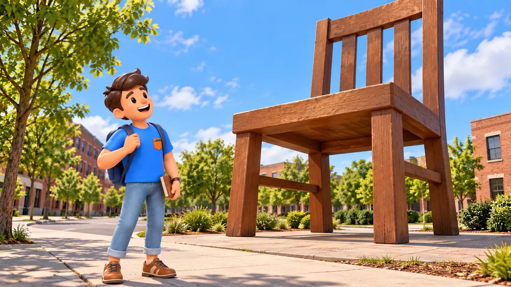 Illustration: ein Reisender beim Big Chair in Anacostia.