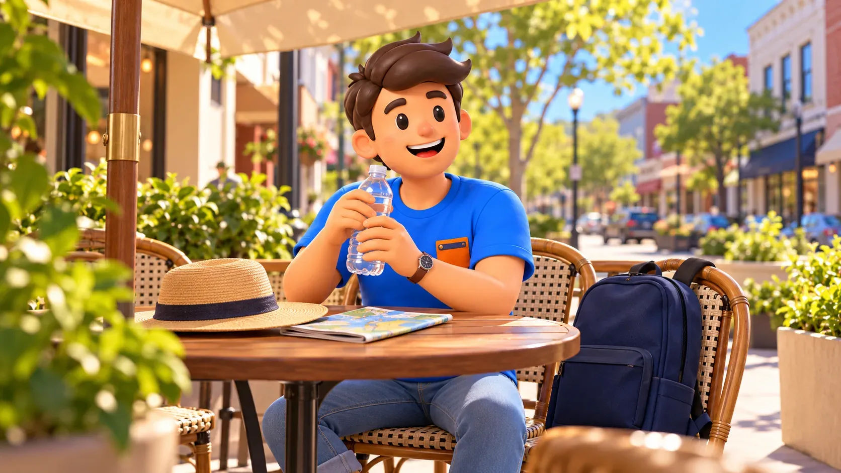 Illustration : Une pause tranquille entre les promenades