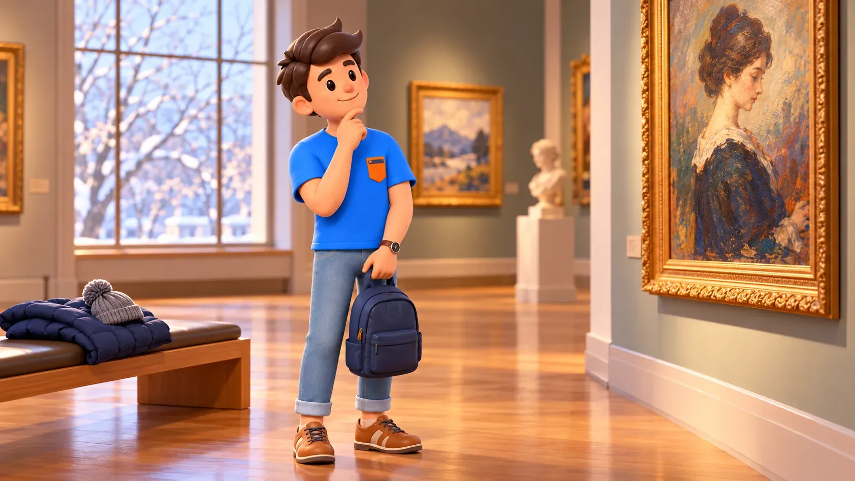 Ilustración: Una visita invernal a una galería de retratos