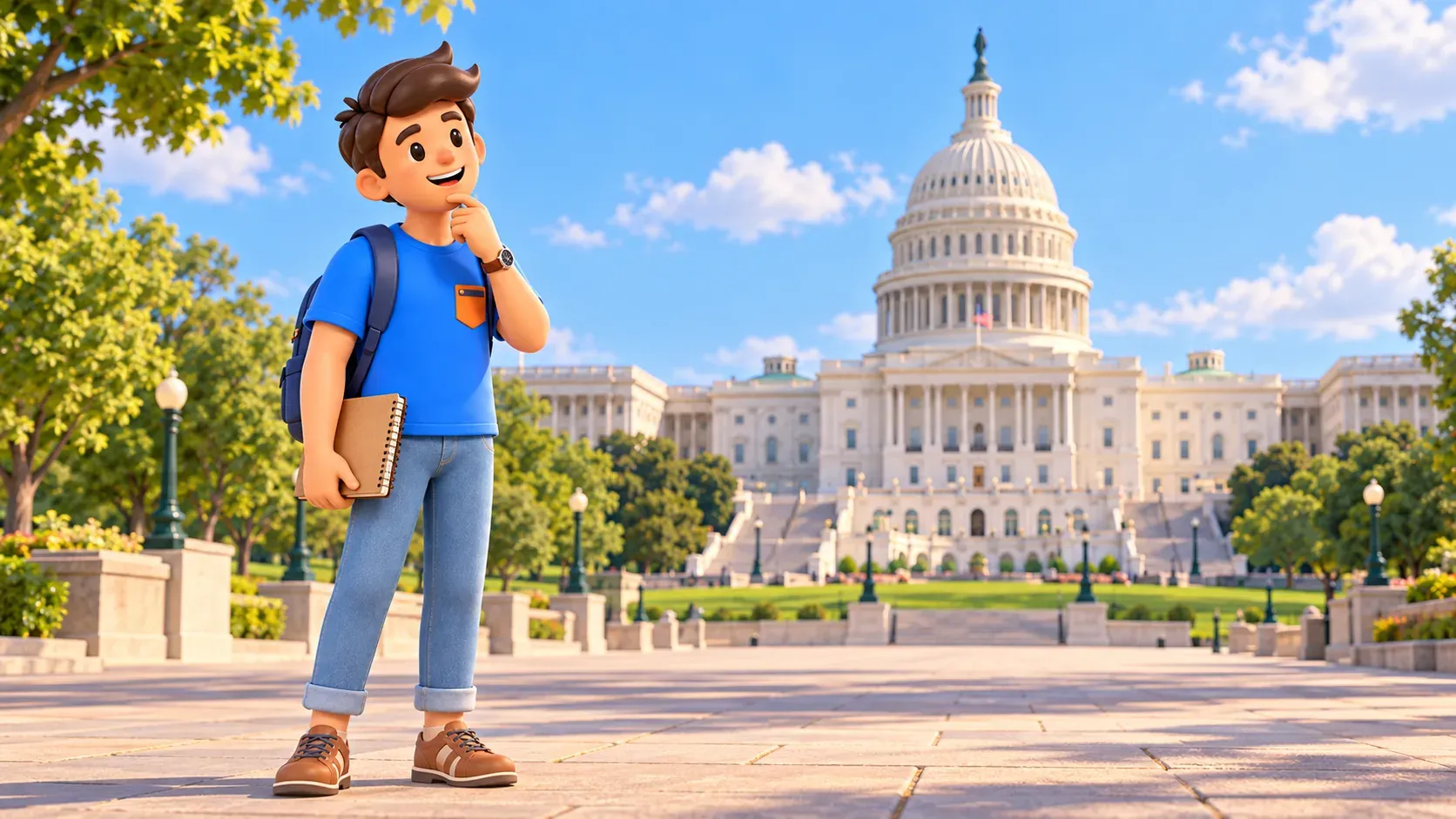 Illustration: Observing the Capitol dome from the street