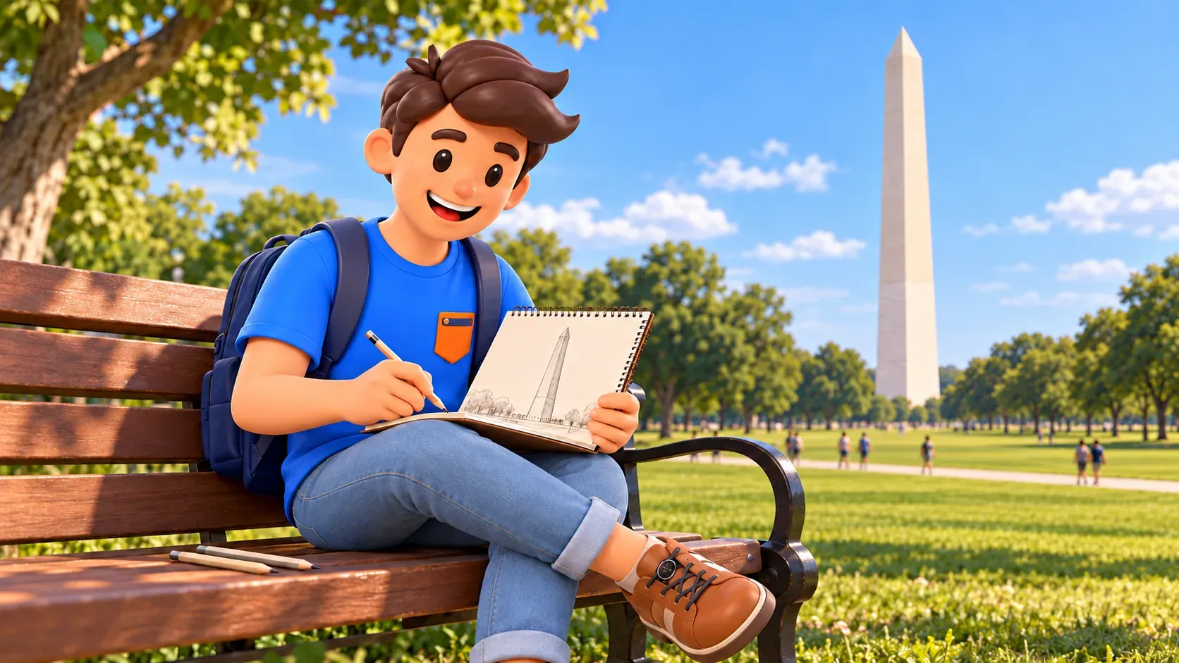 Ilustración: Observar los tonos de piedra del monumento