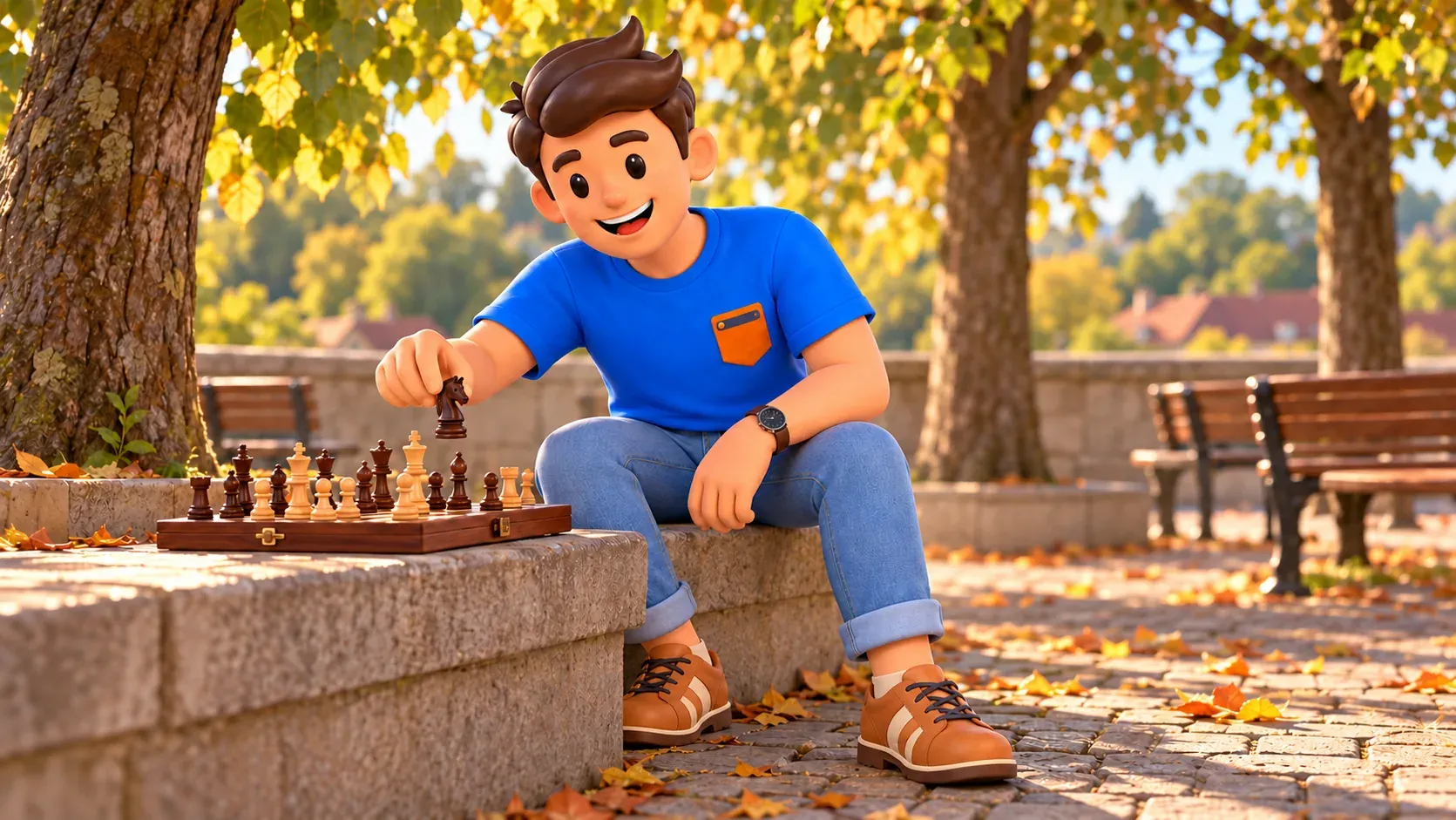 Illustration der Figur beim Schachspiel unter den Linden am Lindenhof