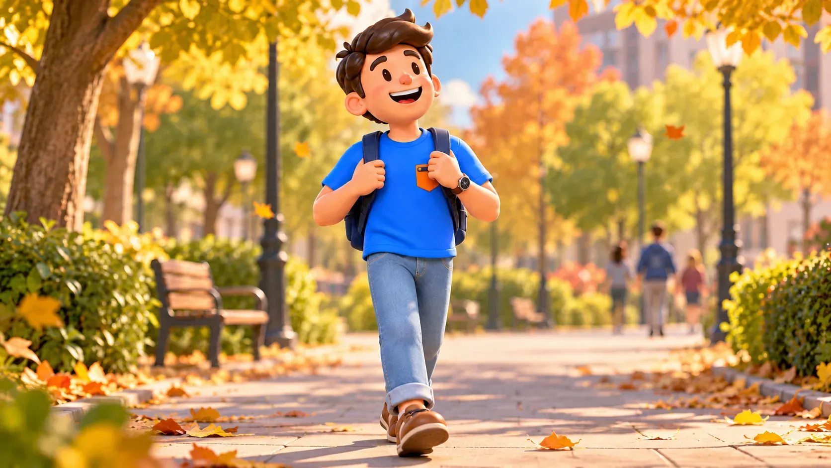 Promenade avec un petit sac sans valise