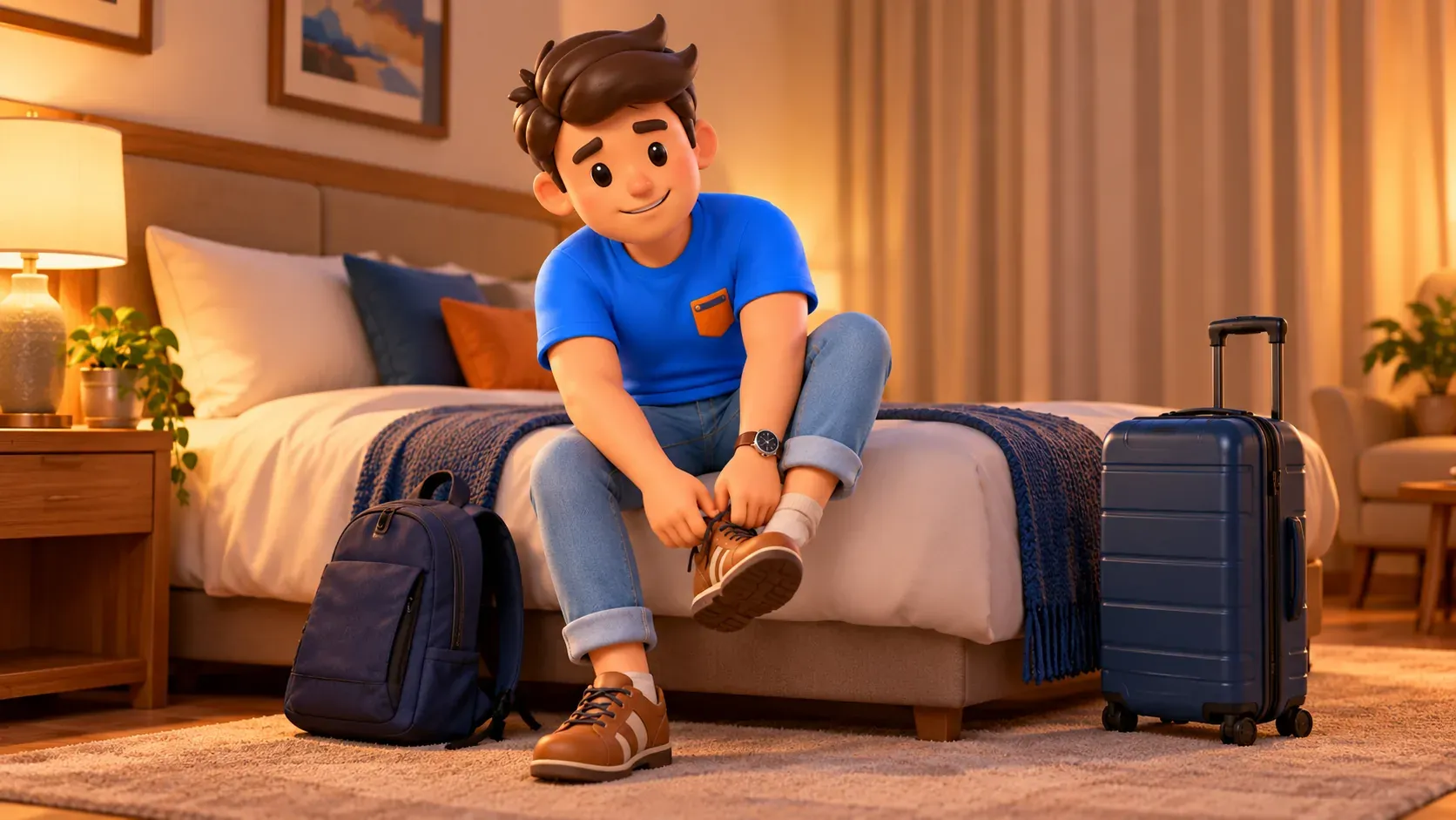 Repos dans une chambre après la traversée