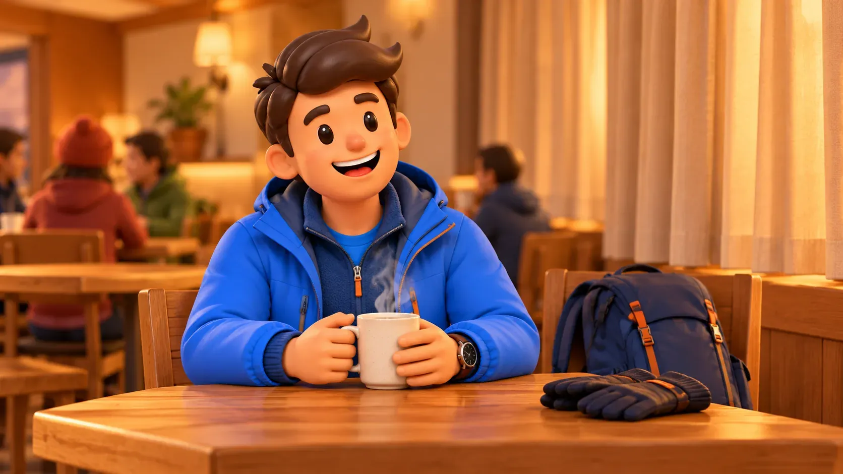 A warm drink after a mountain visit