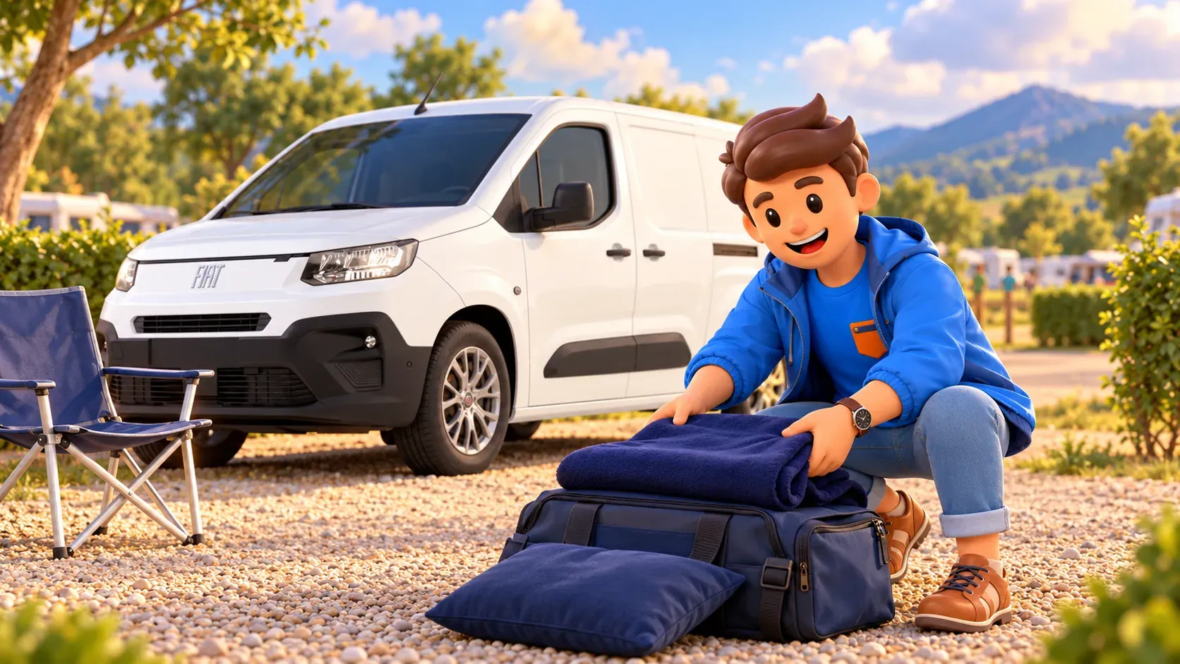 Bettzeug für den Camper vorbereiten