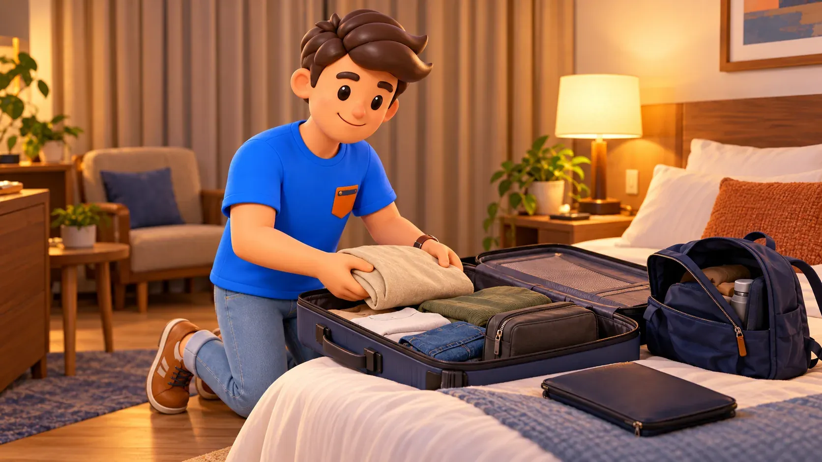 Préparation des bagages avant une traversée internationale