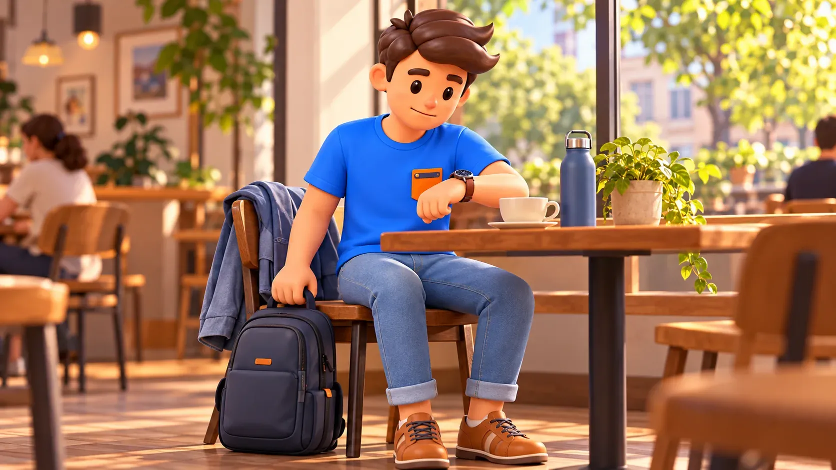 Comprobación de la hora antes del regreso