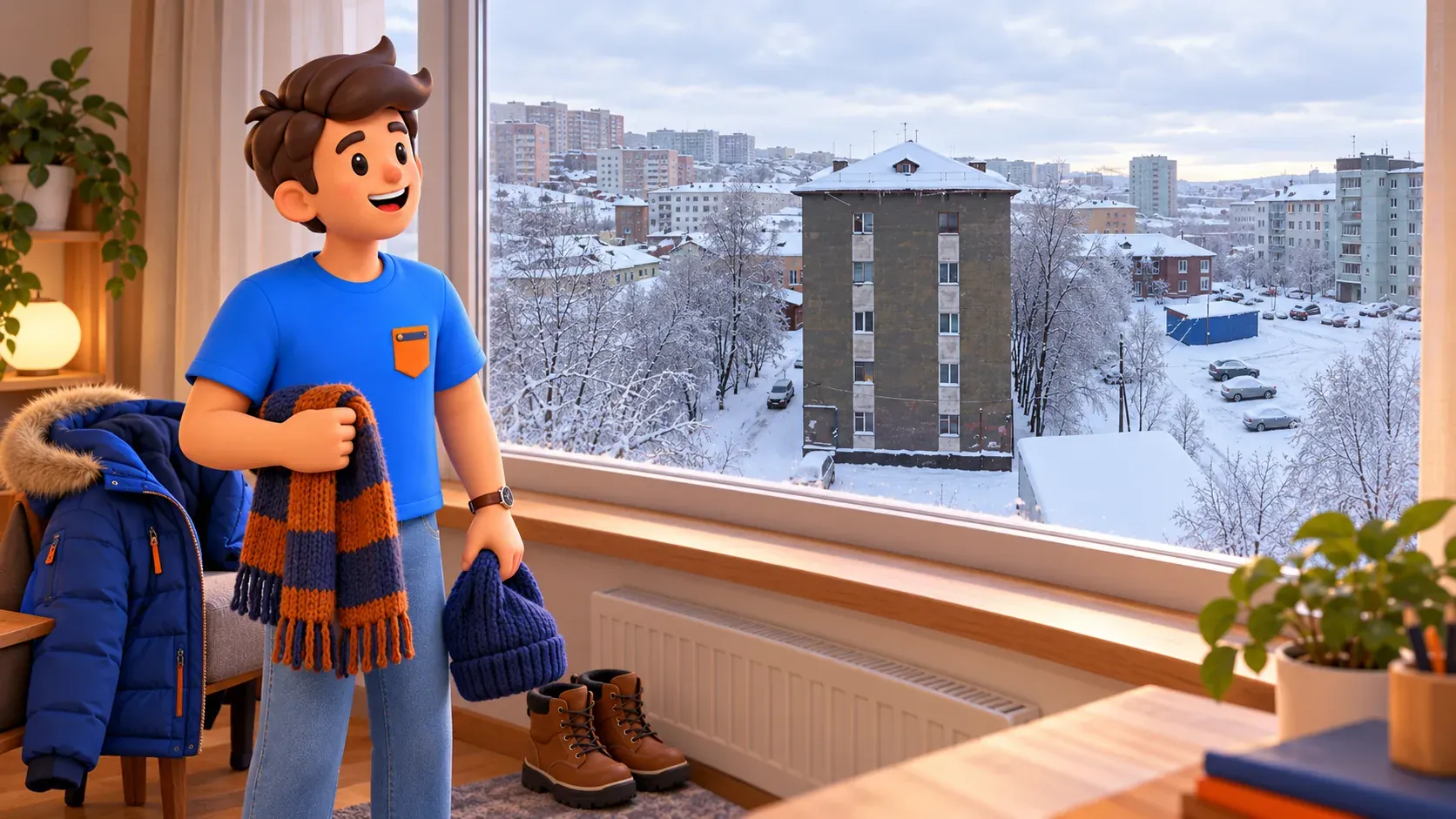 Preparativos para salir en invierno en Múrmansk