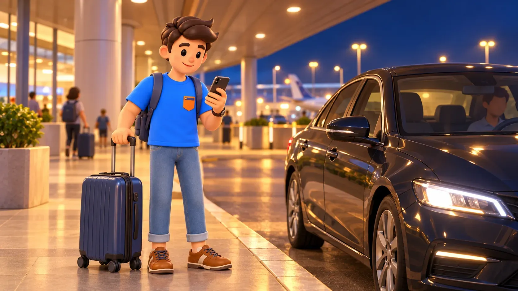 Rendez-vous avec une voiture après une arrivée tardive