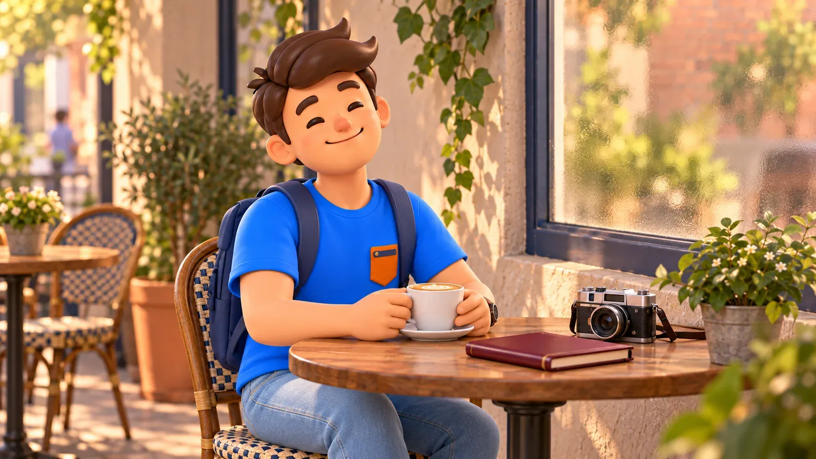 Pause-café conceptuelle, sans voiture-restaurant du musée ni établissement réel identifié