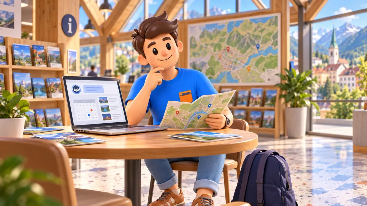 El personaje de RoadMe prepara un viaje