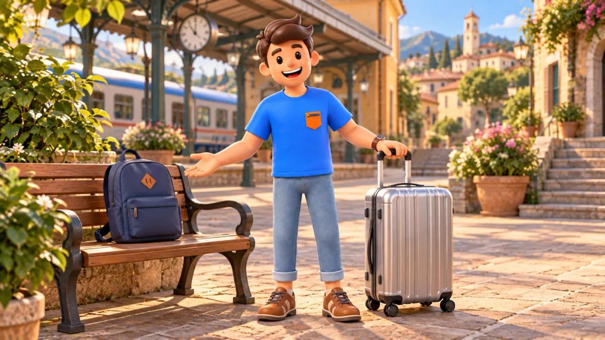 El personaje de RoadMe prepara un viaje
