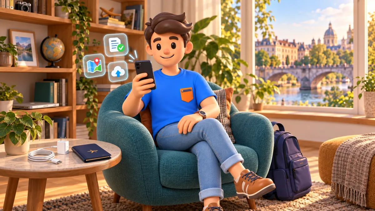 Le personnage de RoadMe prépare son voyage