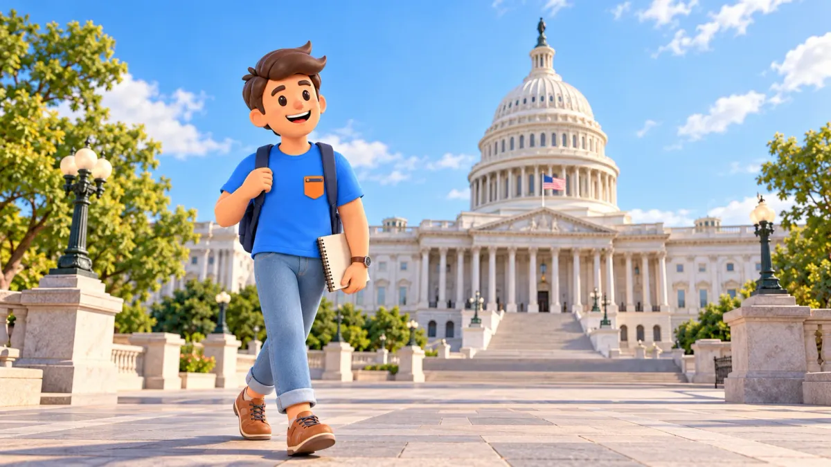 Ilustración: Viajero en la plaza oriental del Capitolio.