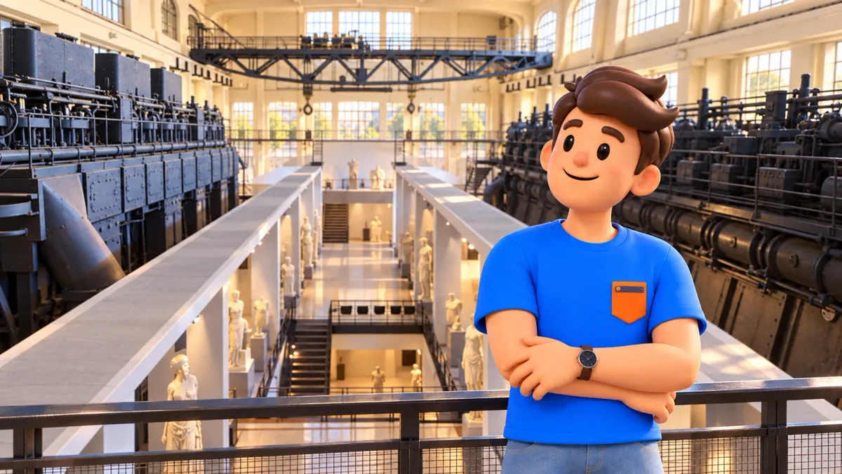 Un voyageur dans la salle des machines de Montemartini, entre moteurs et sculptures antiques