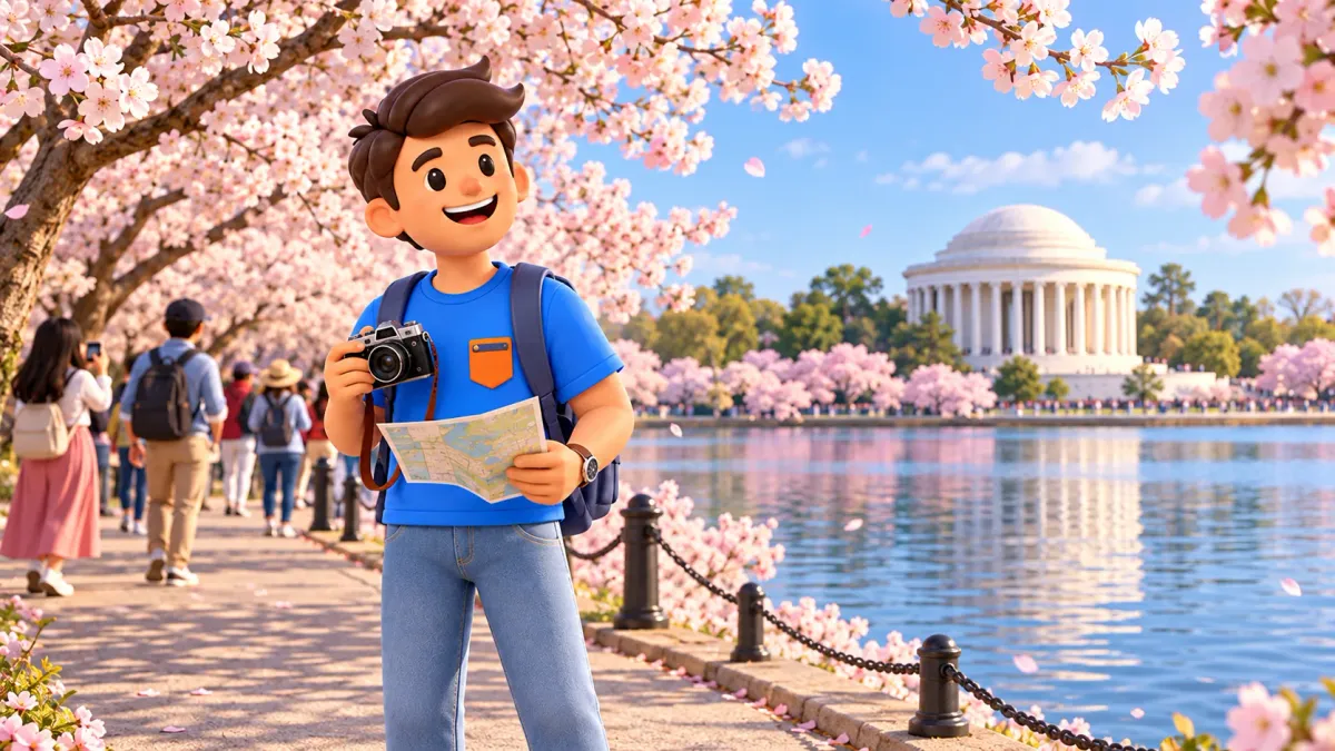 Illustration: Planning a Tidal Basin cherry blossom walk
