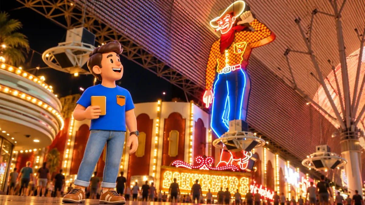 Artistic interpretation of Vegas Vic on Fremont Street