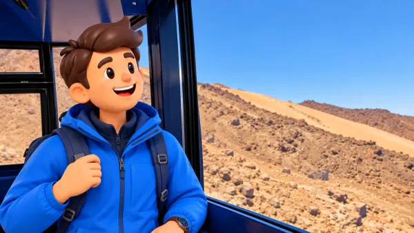 In einer Kabine der Teide-Seilbahn